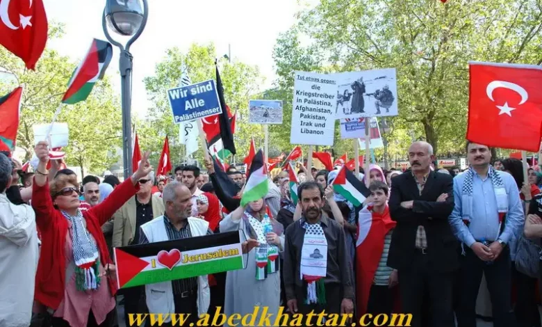 وقفة احتجاج جماهيرية ضد المذبحة التي تعرض لها العرب والأجانب على متن سفن الحرية