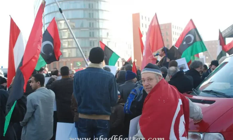 مظاهرة حاشدة في برلين تضامنا مع المظاهرات والثورة الشعبية في ليبيا