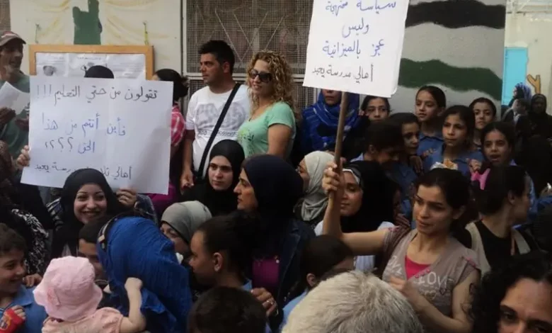 اعتصام داخل مبنى مدرسة يعبد الابتدائية المختلطة استنكارا لسياسة الانروا‎