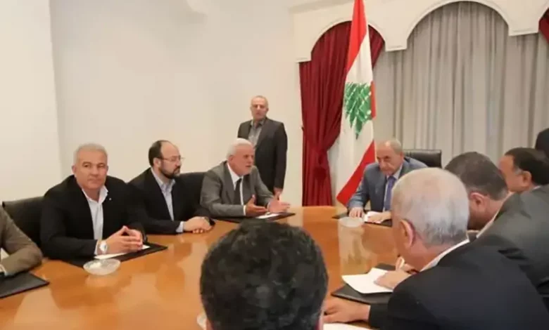 وفد مركزي من الفصائل الفلسطينية زار رئيس مجلس النواب الرئيس نبيه بري