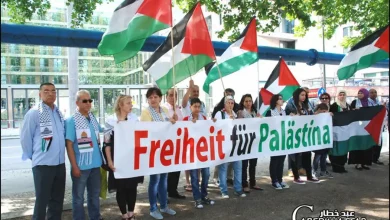 لجنة العمل الفلسطيني تنظم وقفة احتجاج وتسلم رسالة الى وزارة الخارجية الالمانية