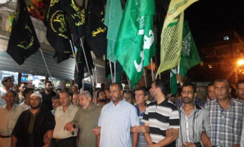 مسيرة حاشدة للجهاد في البرج الشمالي تضامناً مع غزة