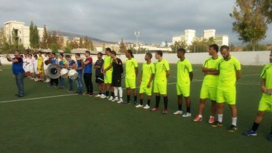 افتتاح دورة الشهيد القائد ابو علي مصطفى الثالثه عشر على ارض ملعب فلسطين في مخيم البداوي