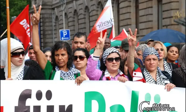 مظاهرة لقوى وأحزاب يسارية ألمانية حاشدة ضد العدوان على غزة