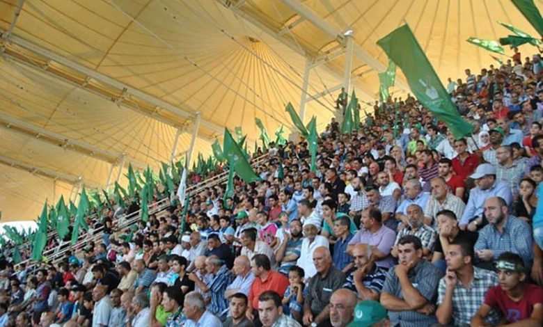 في اضخم حشد فلسطيني في لبنان تجاوز 15 الف شخص.. حماس تحتفل بالانتصار في غزة