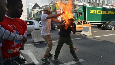 بالصور.. لبناني يحرق نفسه في بلجيكا