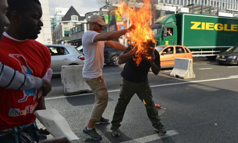 بالصور.. لبناني يحرق نفسه في بلجيكا