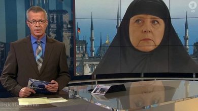 ميركل بالحجاب على قناة تلفزيونية ألمانية!