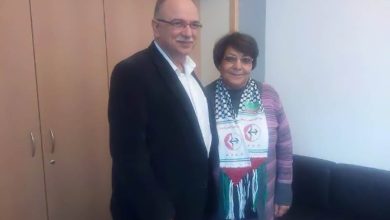 المناضلة ليلى خالد تجتمع مع نائب رئيس البرلمان الأوروبي