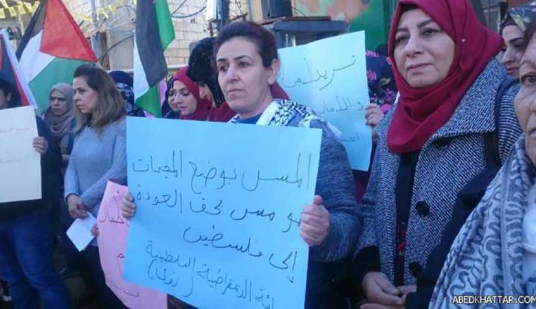 اعتصام للمنظمة النسائية الديمقراطية دعماً للقوة الأمنية المشتركة في عين الحلوة