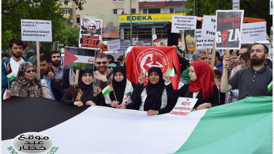 احياء يوم القدس العالمي في برلين مقابل مظاهرة تأييد لإسرائيل