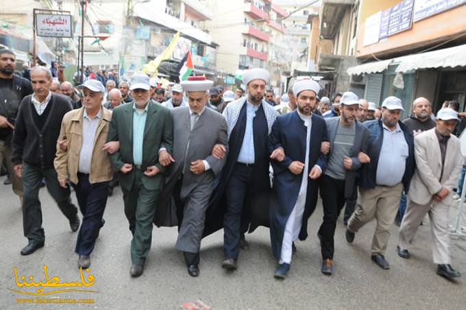 مسيرة جماهيرية تضامنية مع القدس وإحياءً للذكرى الـ 53 لإنطلاقة الثورة الفلسطينية في مخيم البداوي