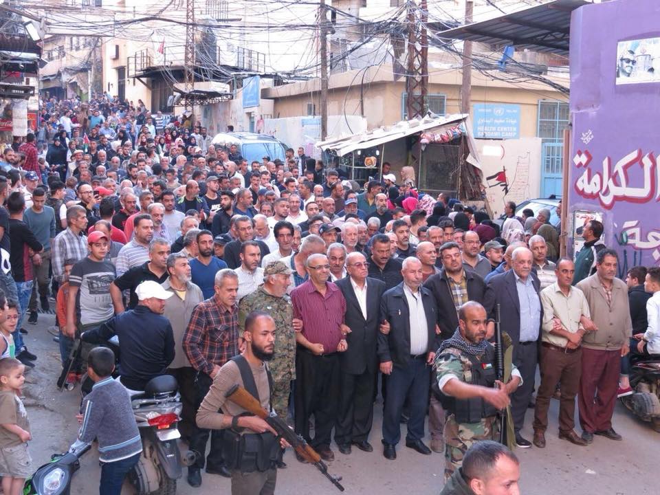 مسيرة جماهيرية حاشدة بمناسبة ذكرى انطلاقة الجبهة الشعبية – القيادة العامة – في مخيم البداوي