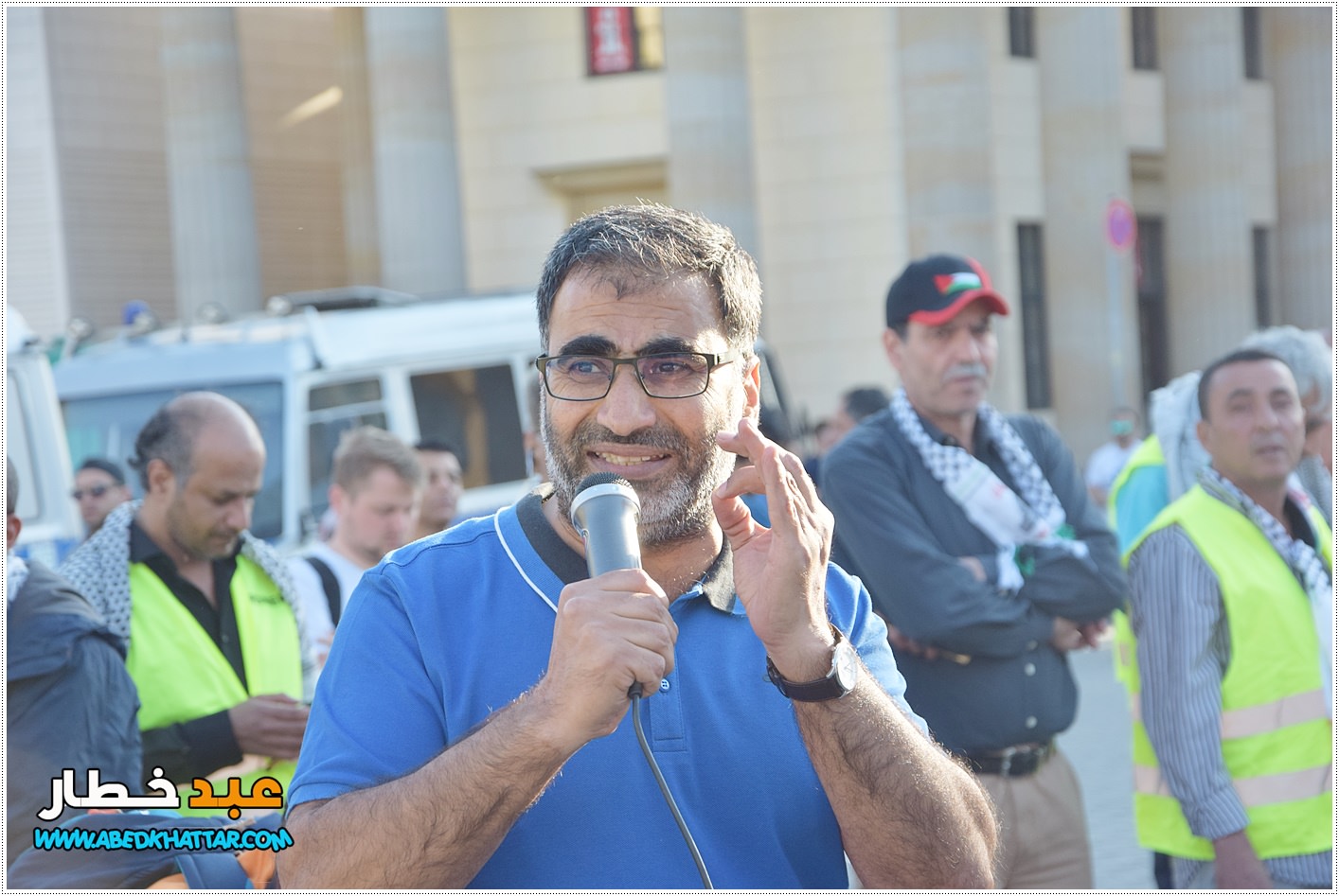 اللجنة الوطنية الفلسطينية تنظم وقفة جماهيرية أمام بوابة براندنبورغ التاريخية .استنكارا للعدوان المتواصل على شعبنا في فلسطين