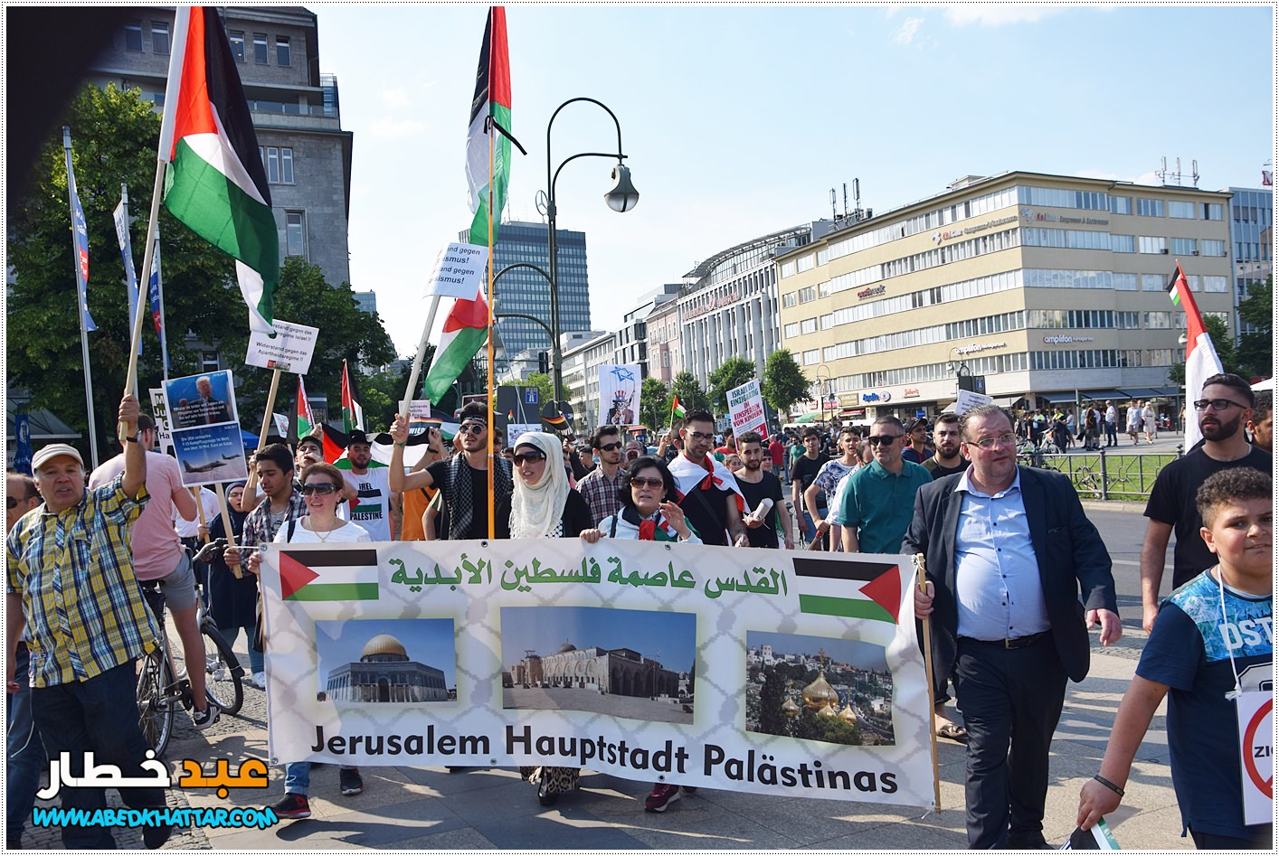 احياء يوم القدس العالمي في برلين مقابل مظاهرة تأييد لإسرائيل لعام 2018