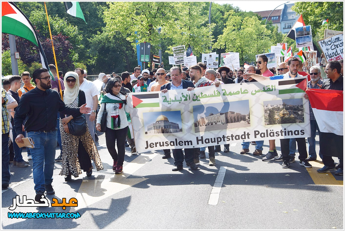 احياء يوم القدس العالمي في برلين مقابل مظاهرة تأييد لإسرائيل لعام 2018