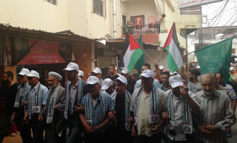 مسيرة حاشدة في مخيم برج الشمالي إحياء ليوم القدس