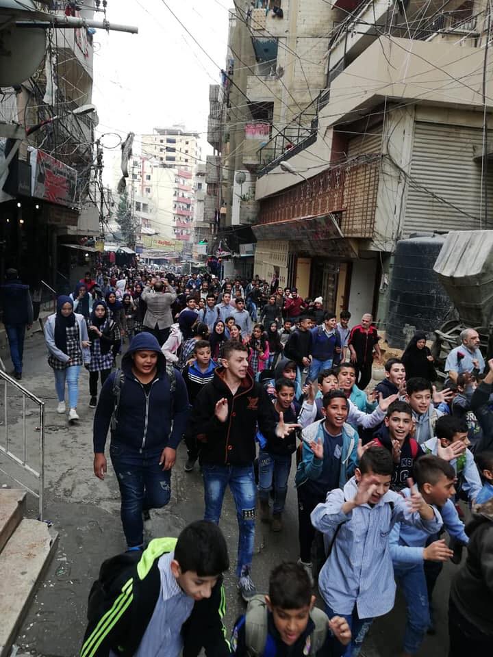 مسيرة طلابية في البداوي تضامنا مع غزة تحت شعار || غزة شعب صنع انتصار
