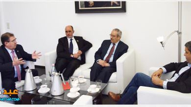 رائد صالح زعيم الكتلة البرلمانية SPD في مجلس النواب يستقبل تيسير خالد عضو اللجنة التنفيذية لمنظمة التحرير الفلسطينية