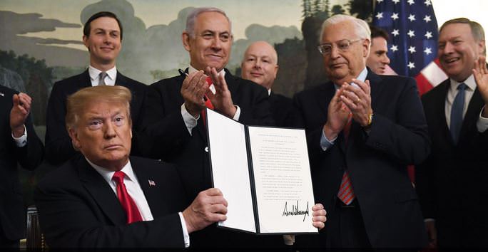 على غرار القدس ـ ترامب يعترف بسيادة إسرائيل على الجولان