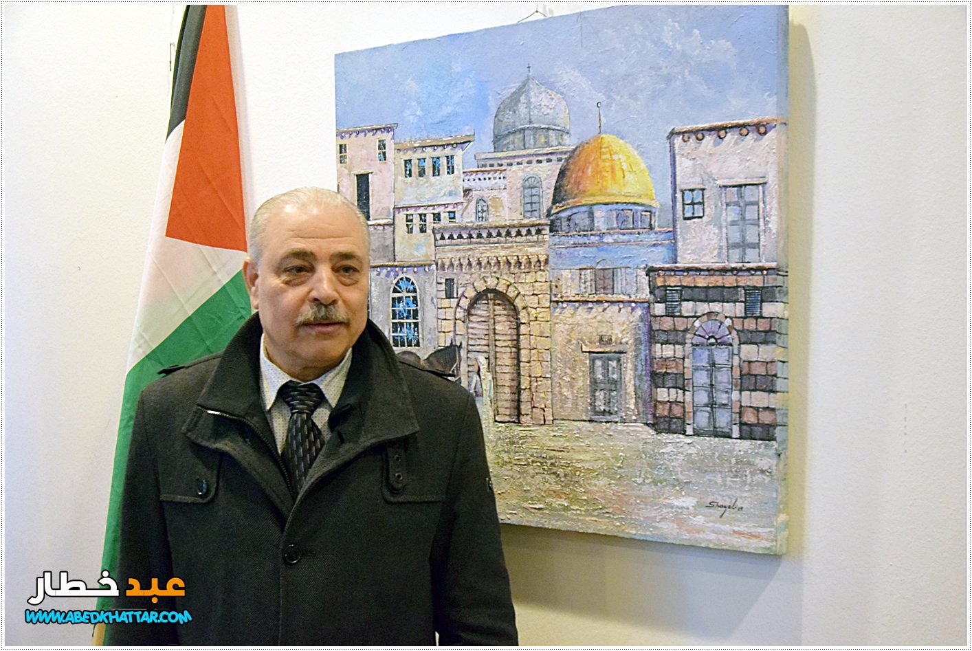 في الذكرى الــ 43 ليوم الارض الخالد افتتاح معرض الفنان الفلسطيني السوري مأمون الشايب في برلين
