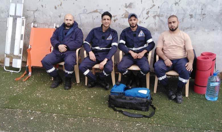 فريق الدفاع المدني الفلسطيني فوج مخيم البداوي على مواكبة الدورة التي نظمها نادي الأشبال و نادي جنين بمناسبة يوم الأرض