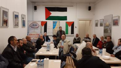 على هامش الإفطار الجماعي الّذي أقامه التجمع الفلسطيني في ألمانيا في مقرّه في برلين