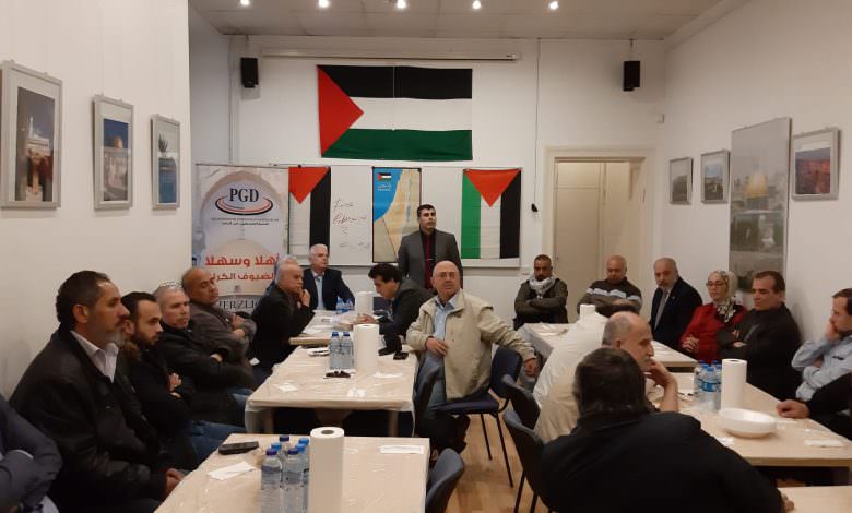 على هامش الإفطار الجماعي الّذي أقامه التجمع الفلسطيني في ألمانيا في مقرّه في برلين