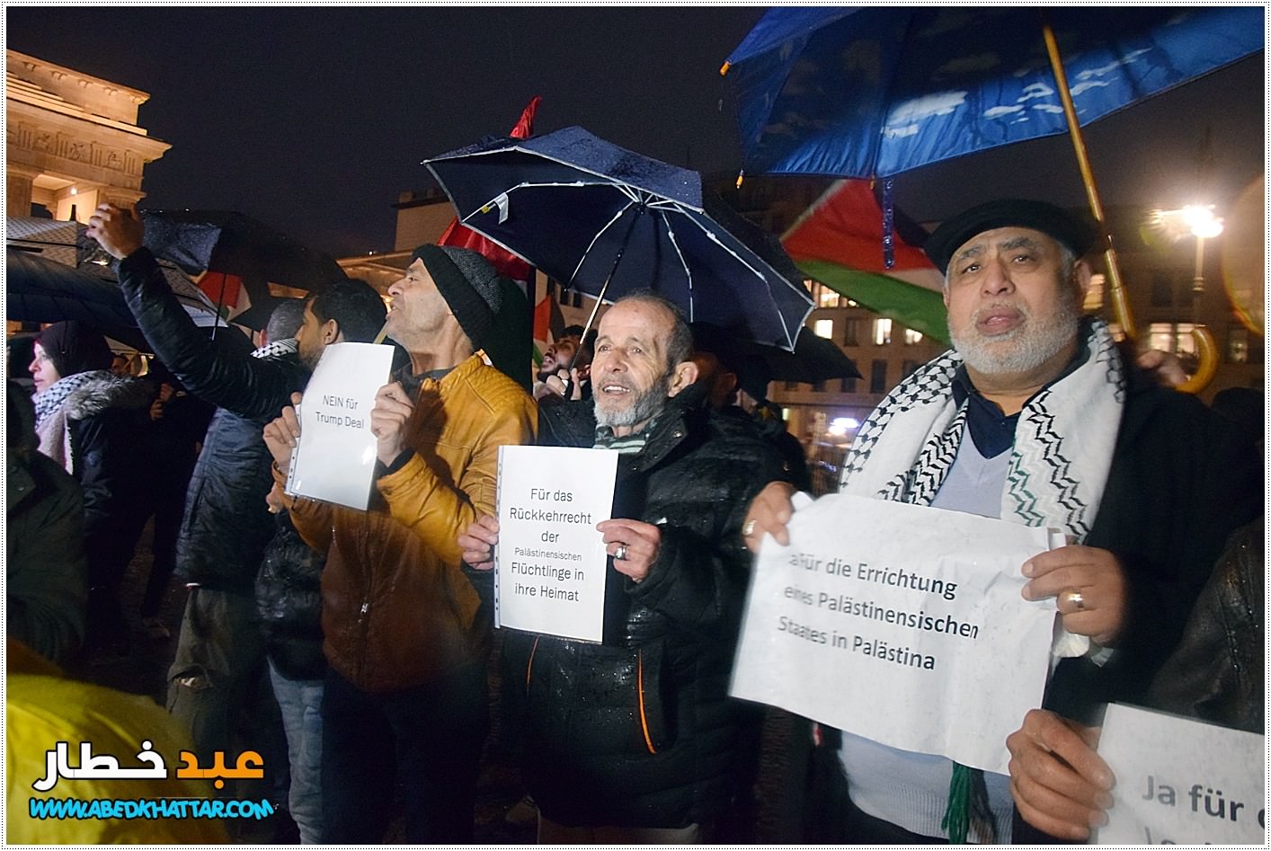 وقفة احتجاجية في العاصمة الالمانية برلين رفضا لقرار صفقة ترامب
