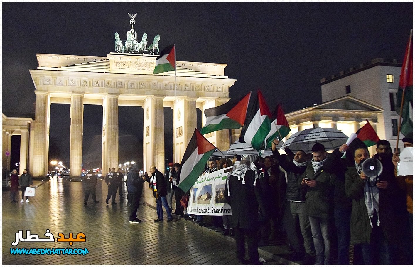 وقفة احتجاجية في العاصمة الالمانية برلين رفضا لقرار صفقة ترامب