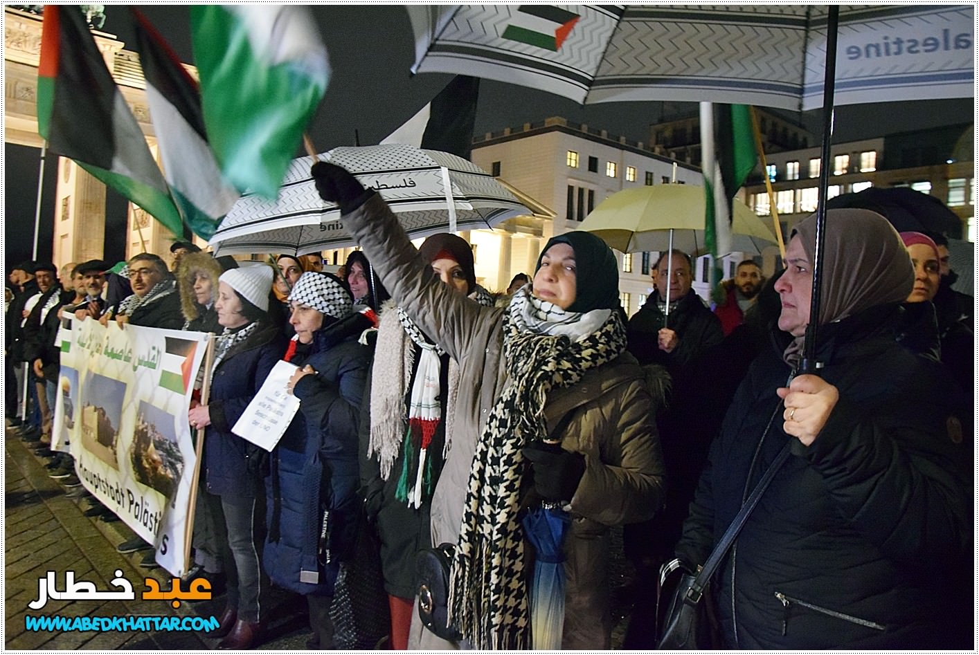 وقفة احتجاجية في العاصمة الالمانية برلين رفضا لقرار صفقة ترامب