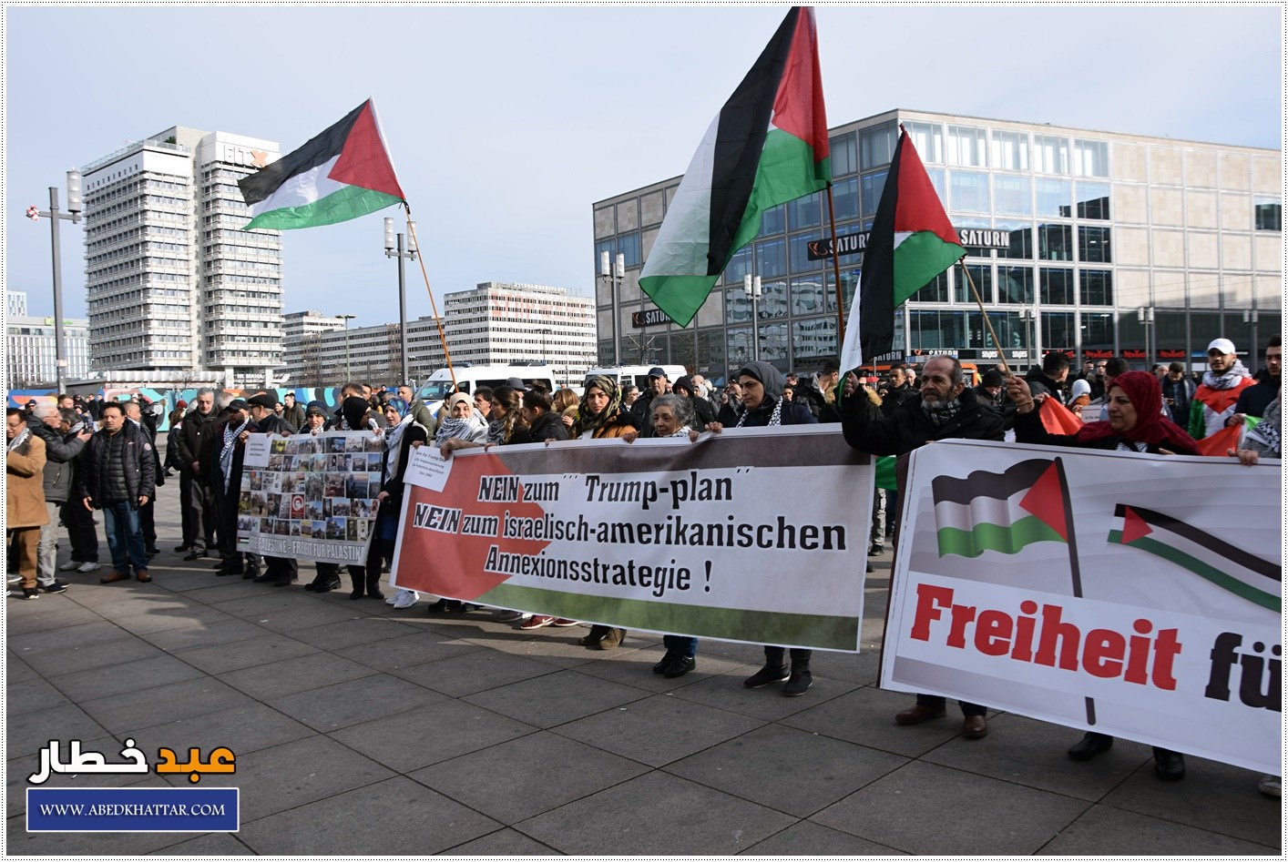 لجنة العمل الوطني الفلسطيني والمؤسسات الفلسطينية تنظم تظاهرة حاشدة ضد صفقة القرن في العاصمة الألمانية / برلين