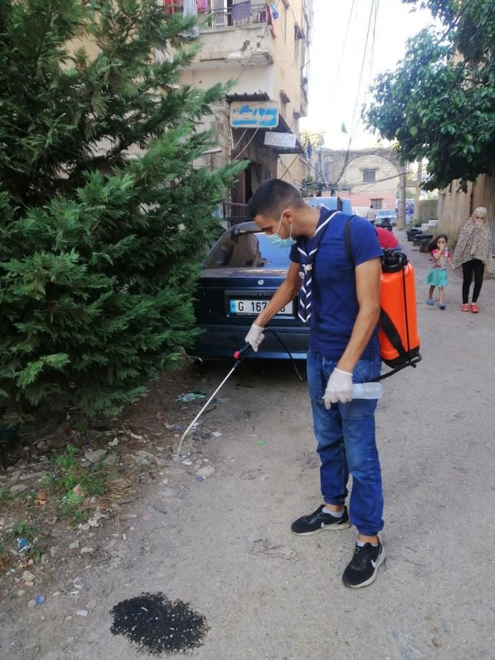 حملة تعقيم لمخيم البداوي شمال لبنان