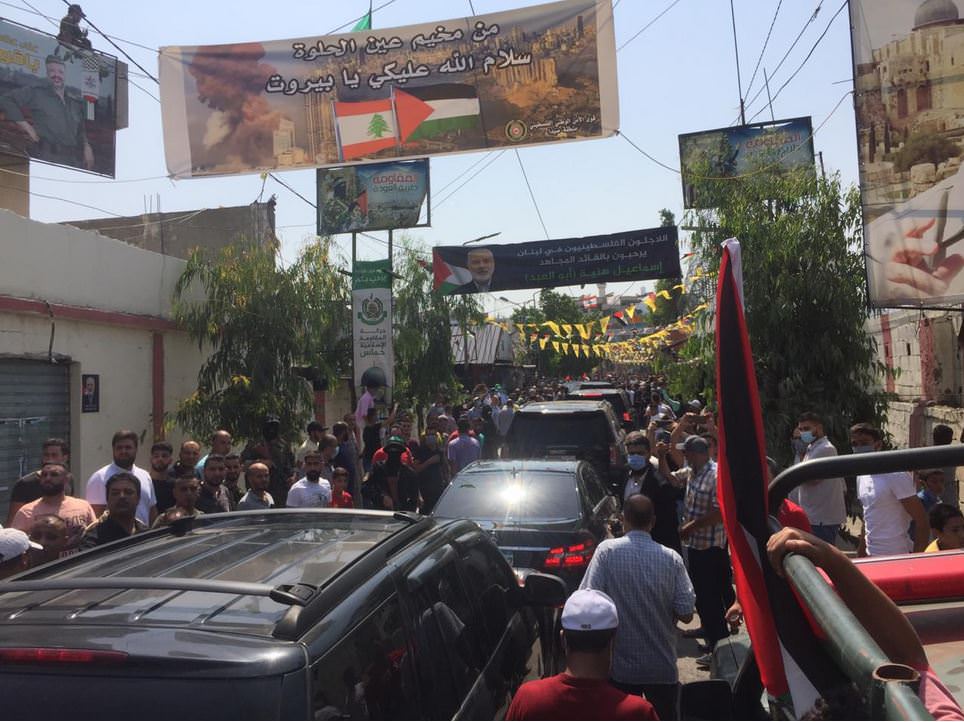 مخيم عين الحلوة يستقبل الأخ ابو العبد هنية واستضافة الأمين العام السيد حسن نصر الله لوفد القيادة