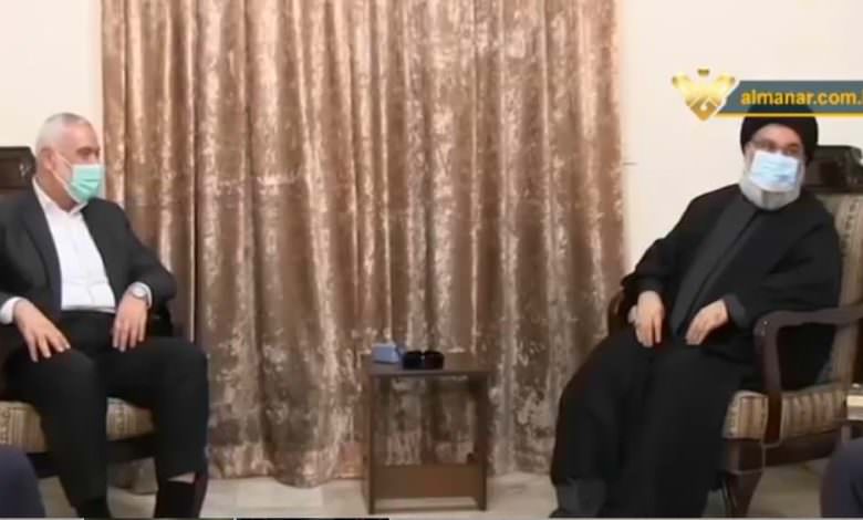 مخيم عين الحلوة يستقبل الأخ ابو العبد هنية واستضافة الأمين العام السيد حسن نصر الله لوفد القيادة