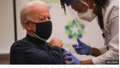 لقاح فيروس كورونا || الرئيس الأمريكي المنتخب جو بايدن يتلقى اللقاح أمام شاشات التلفاز