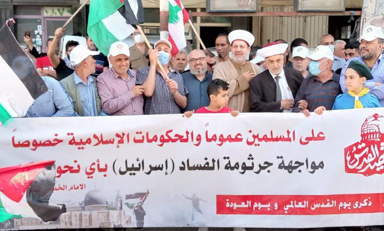لقاء وطني لبناني فلسطيني دعما لانتفاضة القدس في يوم القدس الغالمي في مخيم البداوي شمال لبنان 