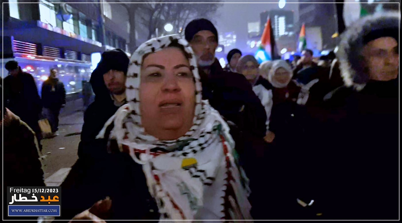 تظاهره حاشده دعت لها اللجنه الوطنيه الفلسطينيه الموحدة في برلين نصره ودعما للشعب الفلسطيني في قطاع غزه