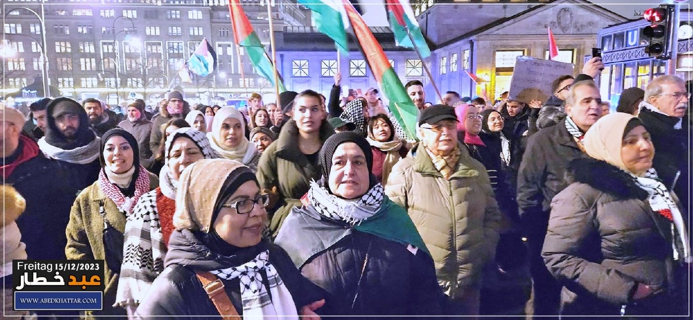 تظاهره حاشده دعت لها اللجنه الوطنيه الفلسطينيه الموحدة في برلين نصره ودعما للشعب الفلسطيني في قطاع غزه
