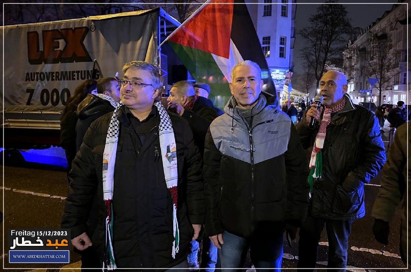 تظاهره حاشده دعت لها اللجنه الوطنيه الفلسطينيه الموحدة في برلين نصره ودعما للشعب الفلسطيني في قطاع غزه