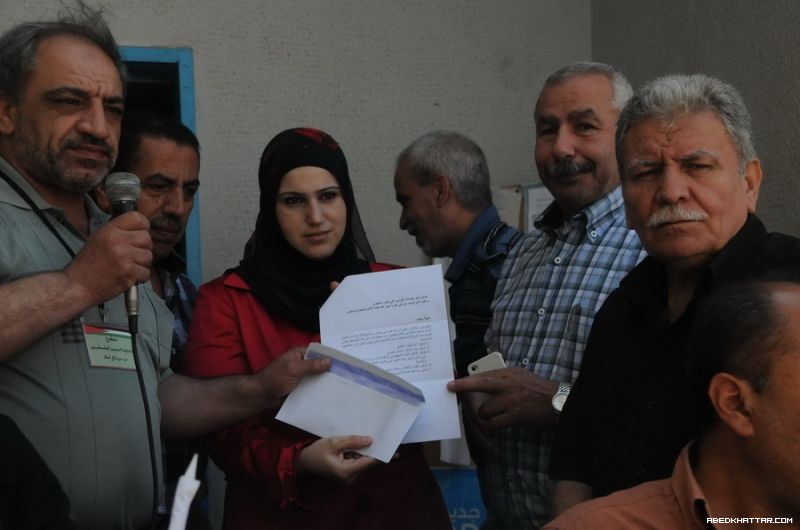 اعتصام للجنة متابعة المهجرين الفلسطينيين من سوريا الى لبنان في مخيم البداوي