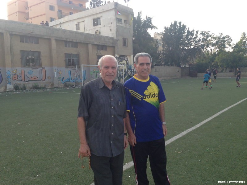مباراة بكرة القدم بين قدامى شبيبة فلسطين و فريق المغتربين  في مخيم البداوي