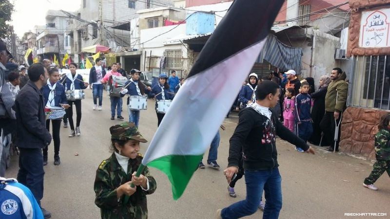مسيرة جماهيرية للجبهة الشعبية في مخيم البداوي