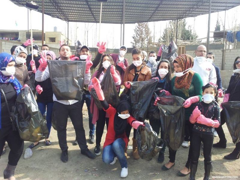 مؤسسات المجتمع المحلي في مخيم البداوي بالتنسيق مع اللجنة الشعبية وبلدية البداوي بحملة نظافة في مخيم البداوي