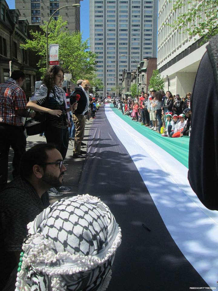كندا || أكبر علم فلسطيني لأحياء ذكرى النكبة الـ66  في مدينة مونتريال