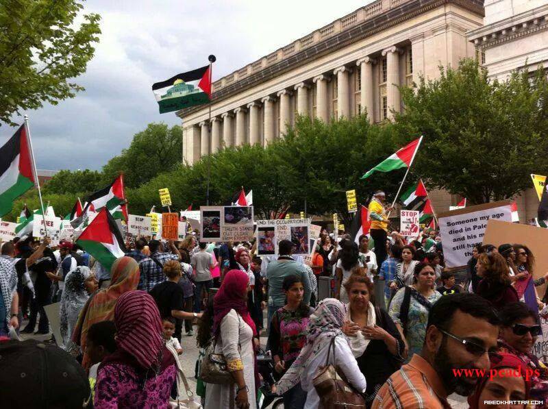 واشنطن || أكثر من ستين ألف متضامن مع غزة يحاصرون البيت الأبيض