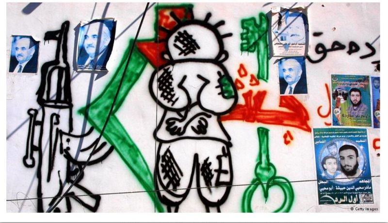 حنظلة الفلسطيني على طابع بريد ألماني