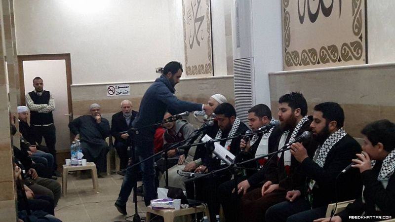 افتتاح قاعة مسجد الخليفة عمر بن الخطاب بعد صلاة العشاء في مخيم البداوي